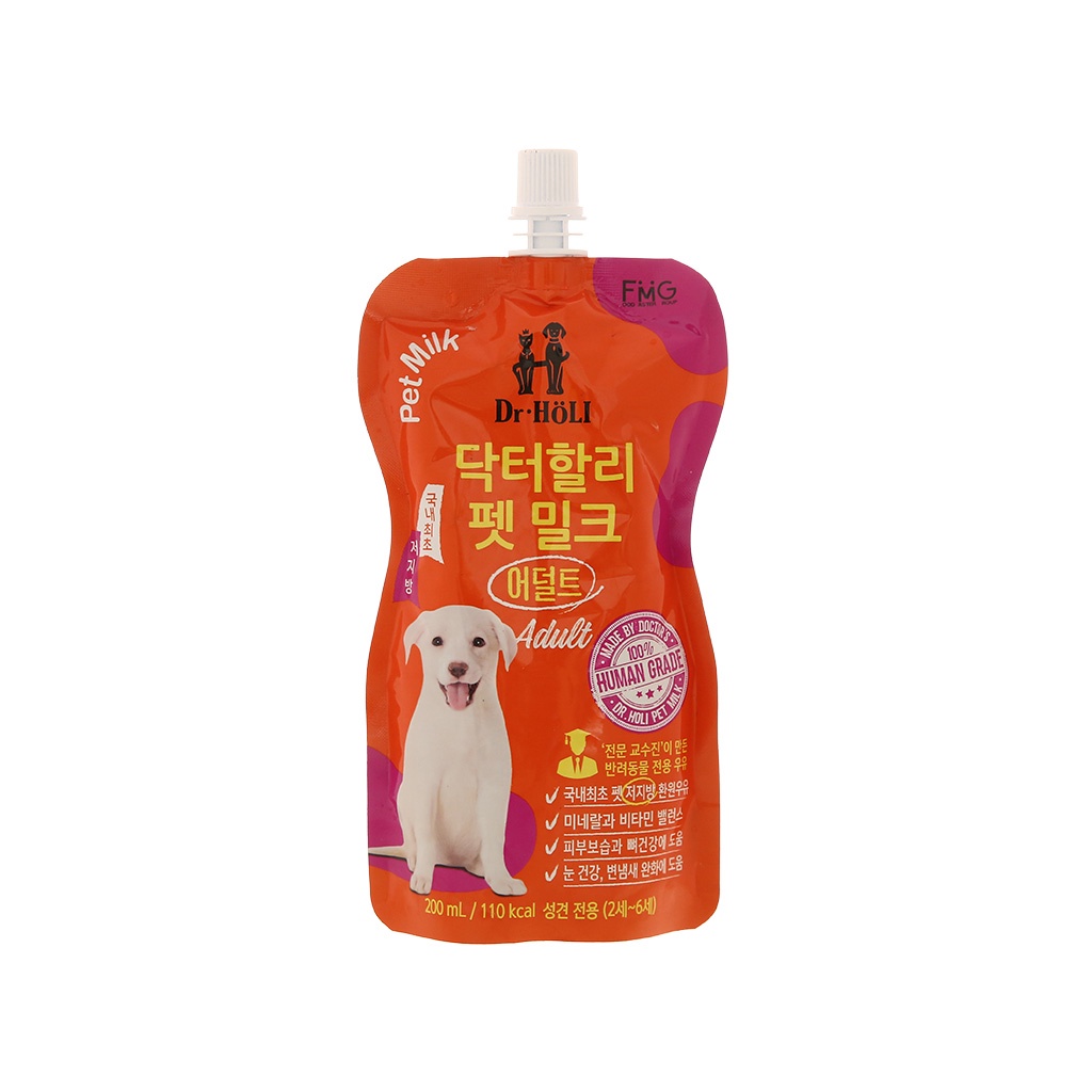 Combo 2 gói Sữa tươi cho chó trưởng thành Dr.Holi gói 200ml