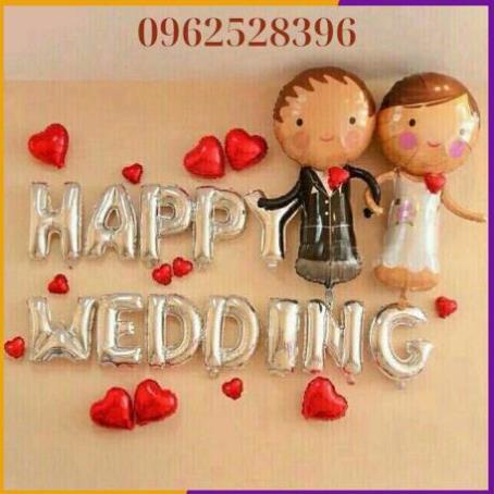 [TẶNG QUÀ ] Set Trang Trí Phòng Cưới, Phòng Tân Hôn, Đám Cưới { TẶNG BƠM TAY + KEO + RUY BĂNG }