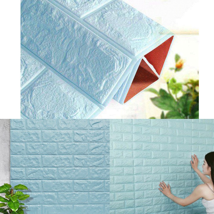 Xốp dán tường - Miếng xốp dán tường 3D giả gạch khổ lớn