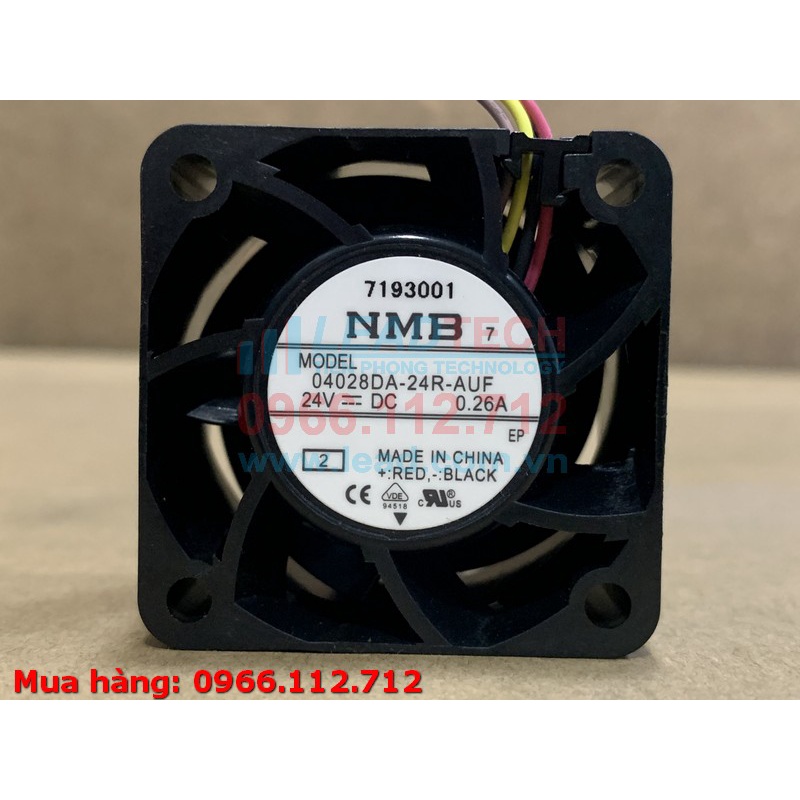 QUẠT TẢN NHIỆT, Quạt hút NMB 04028DA-24R-AUF, 24VDC, 40x40x28mm