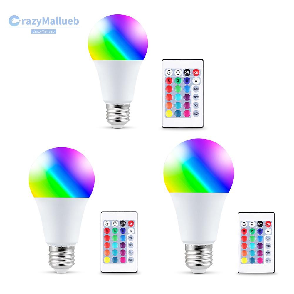 Crazymallueb❤E27 Wireless Dimmable RGB Bulb Colorful LED Smart Lights for Home Lighting❤Lighting