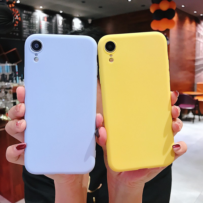 iPhone 12 Pro 5 5s 6 6s 7 8 Plus 6+ 7+ 8+ 6s+ SE 2020 SE2 Candy Colorful Black Navy Sky Blue Yellow Purple Pink Rose Apple Phone Cases Matte Soft Covers Readystock COD