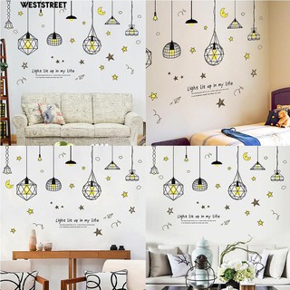 Giấy dán tường hình trăng sao xinh xắn trang trí nội thất