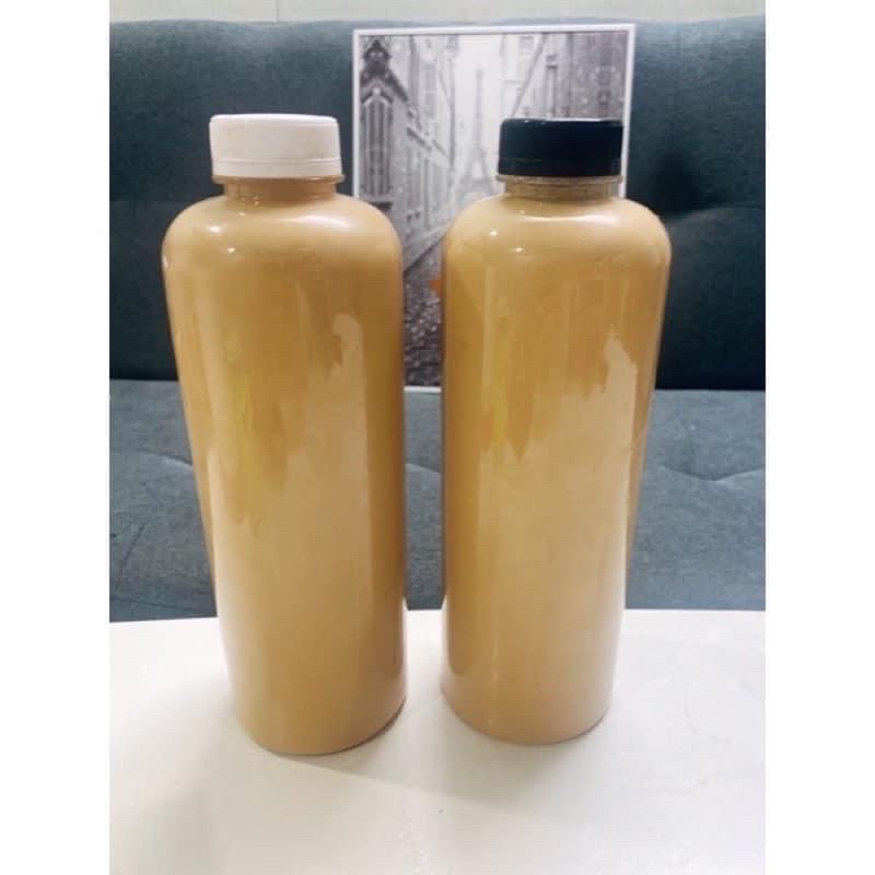 Chai nhựa tròn nắp đen miệng rộng NHỰA ĐỒNG NAI 1000ml dày dặn - đựng nước, trà sữa - kèm nắp