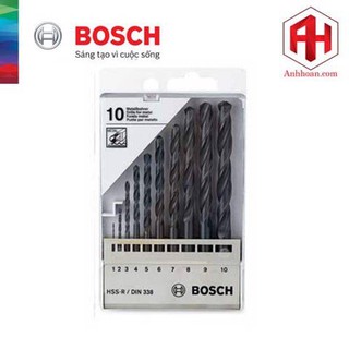 Bộ 10 mũi khoan sắt bosch hss-r din338