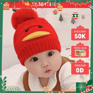 Mũ len con vịt phối chỏm bông đáng yêu MU19019 - MAGICKIDS
