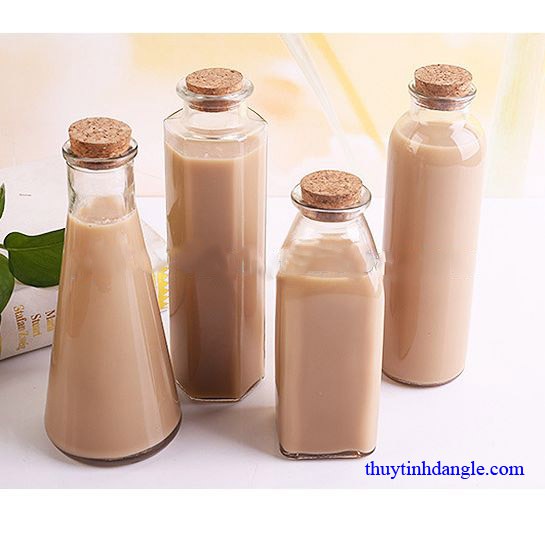 Chai thuỷ tinh 350ml vuông nút gỗ