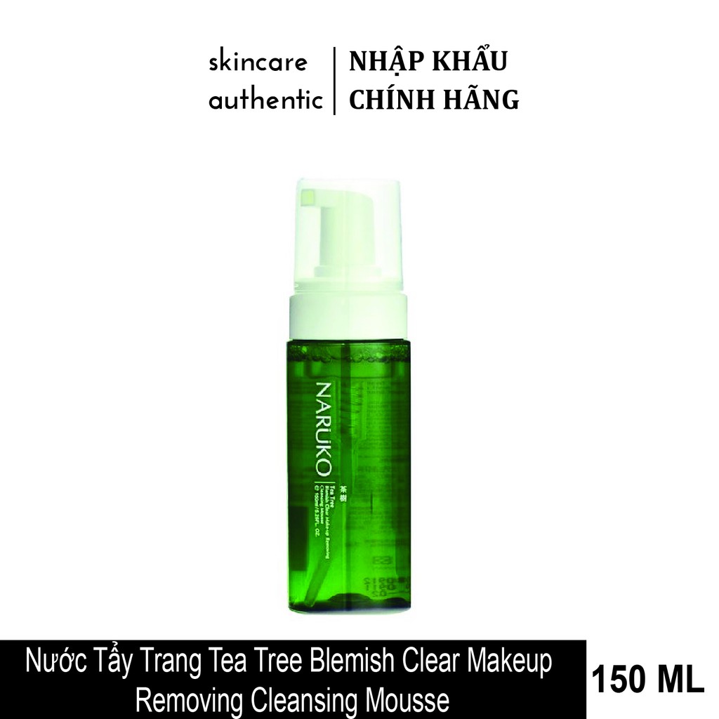 Nước tẩy trang dạng bọt Naruko Tràm Trà Tea Tree Blemish Clear Makeup Removing Cleansing Mousse 150 ml