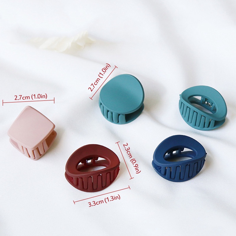 Set 5 Kẹp Tóc Acrylic Màu Trơn Dễ Thương Cho Nữ
