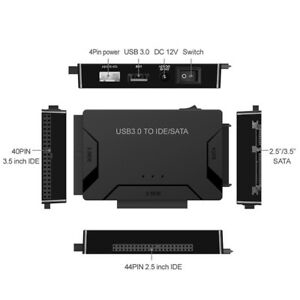 Bộ Cáp Chuyển Đổi Usb 3.0 Sang Ata / Pata / Idee Dành Cho Ổ Cứng 2.5 "3.5"