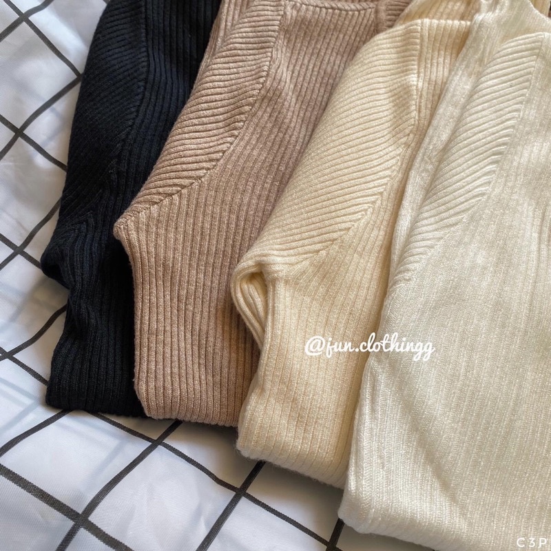 Áo len tăm body cổ 3p - Ảnh thật JUNclothing