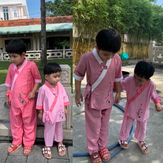 Đồ Lam Đi Chùa Cho Bé # Xéo Nơ Lụa Mát