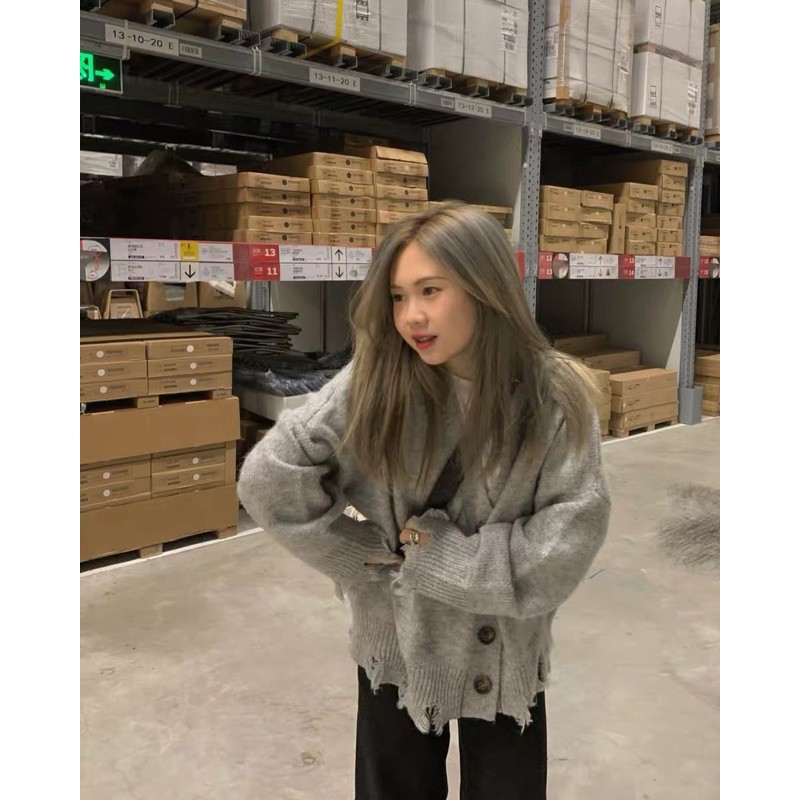Áo cardigan rách