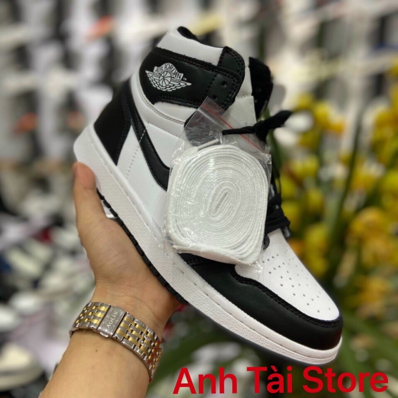 (Tặng ful bok + vớ + quà) Giày thể thao sneakers nam nữ cổ cao đen trắng GI 813