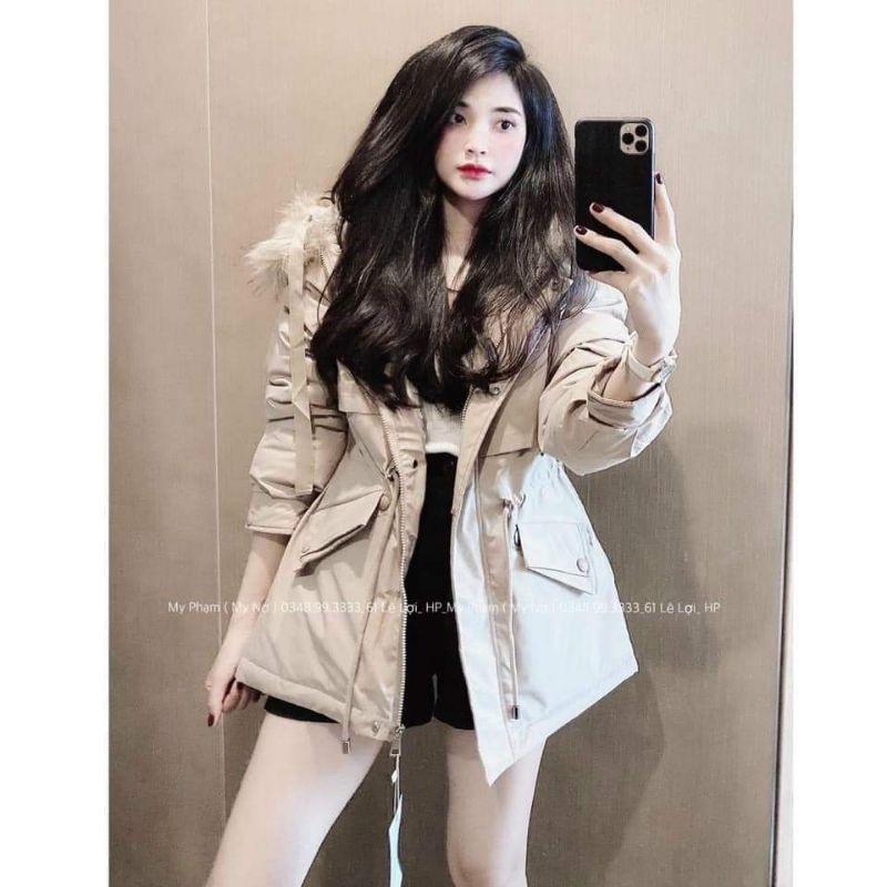 Áo khoác parka nữ mũ lông ms380