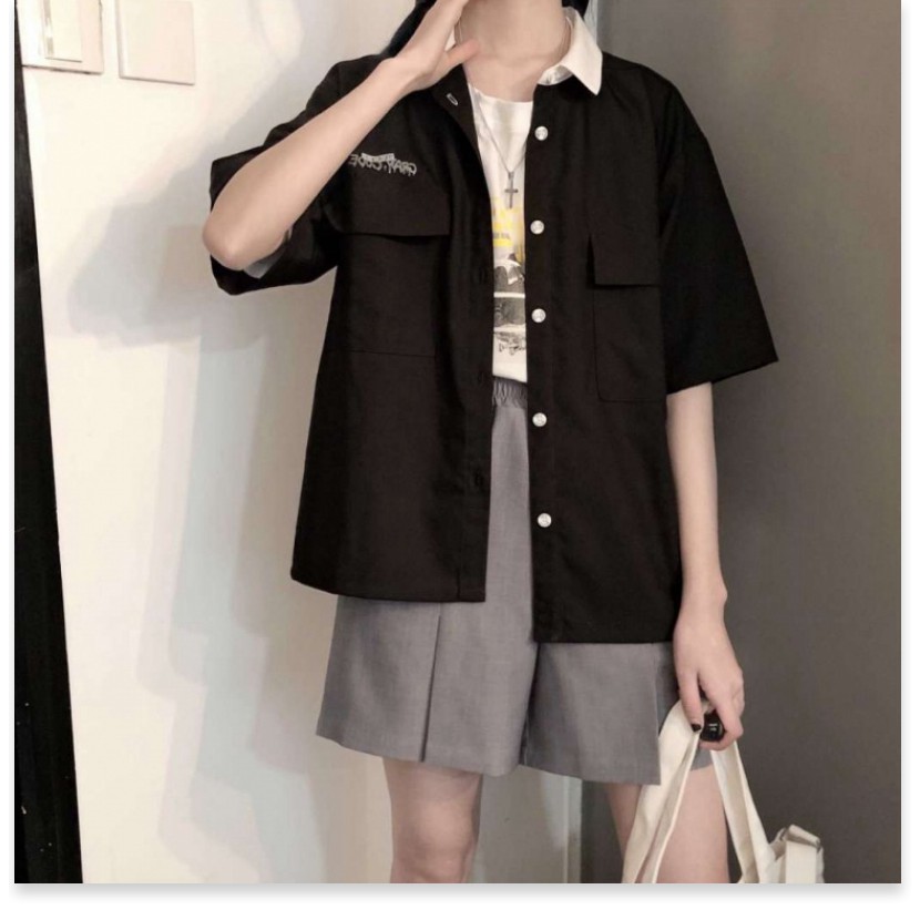 Áo sơ mi nam nữ tay dài kiểu học sinh,(Onesize dưới 65Kg), phong cách Hàn Quốc, áo khoác sơ mi nam nữ thời trang trẻ, mẫ | BigBuy360 - bigbuy360.vn