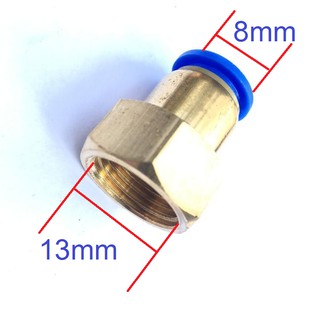 Đầu nối đồng ren trong 13mm, 17mm, 21mm nối với ống phun sương 8mm