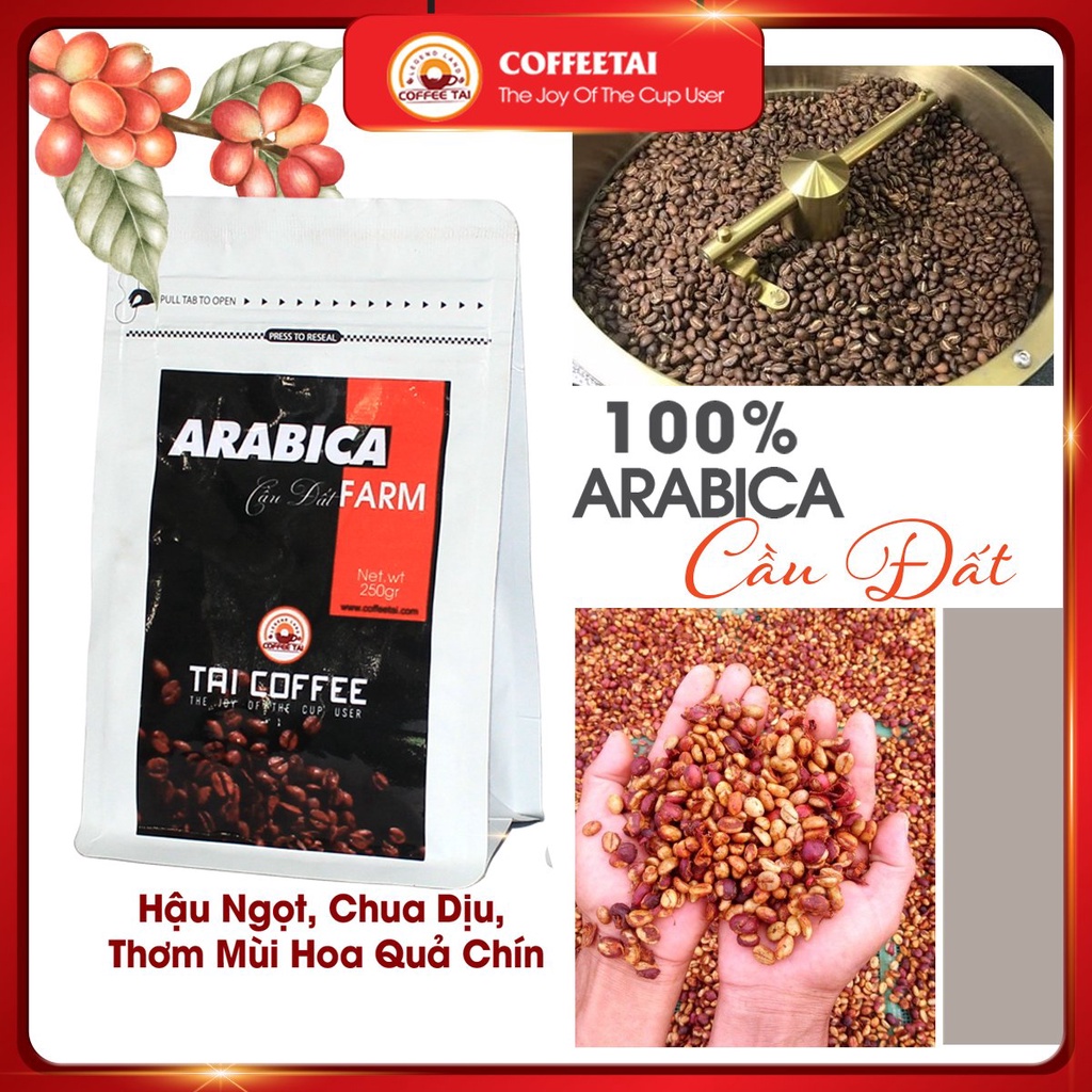 Cà phê mộc sạch COFFEETAI 250gr cafe ARABICA cầu đất rang xay nguyên chất hương thơm tinh tế chua dịu hậu ngọt thơm