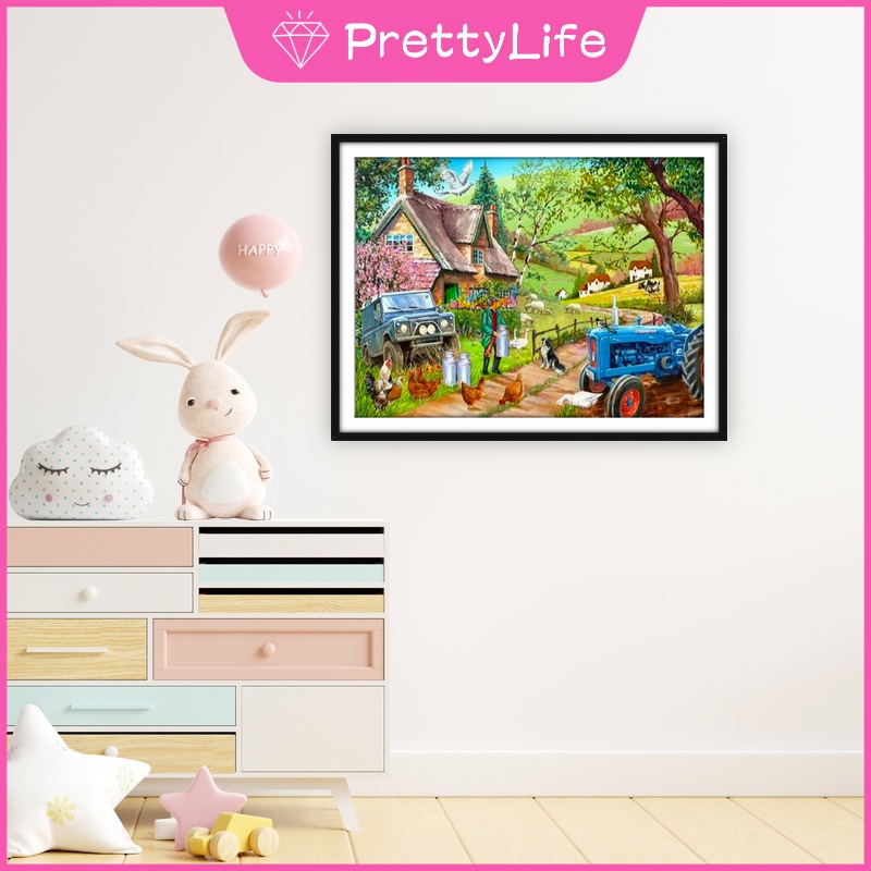 Bộ Tranh Đính Đá 5d Tự Làm 30x40cm Hình Phong Cảnh Khu Vườn Trang Trí Nhà Cửa