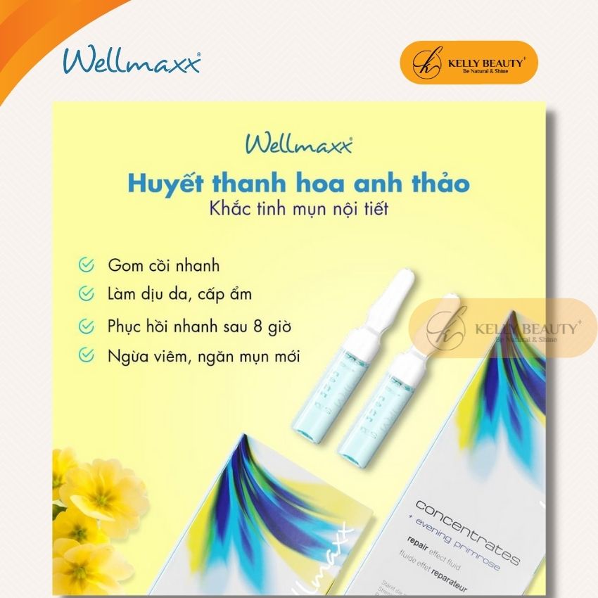 Huyết Thanh Hoa Anh Thảo WELLMAXX - Giảm Sưng Viêm, Ngừa Mụn; Kiềm Dầu, Mờ Thâm Mụn, Sáng Da | Kelly Beauty