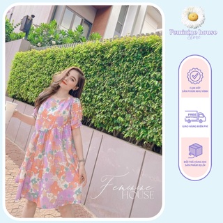 Đầm Voan Hoa Cam, đầm hoa xinh xắn diện hè
