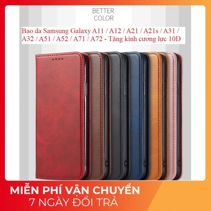 Bao Da Samsung A11 , A12 , A21 , A21S , A31 , A32 , A51 , A52 , A71 , A72 Dạng Ví Nắp Gấp , Có Ngăn Đựng Thẻ