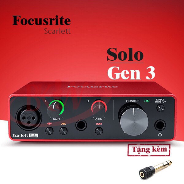 [GIÁ TỐT] Soundcard Focusrite Scarlett Solo gen 3 thu âm chuyên nghiệp, idol cctalk, bigo, livestream bán hàng online