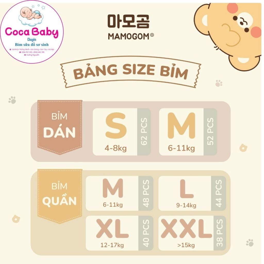 COMBO 2 bịch Tã/ Bỉm MAMOGOM hữu cơ cao cấp đủ size giá tốt