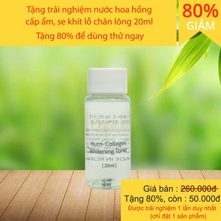 [TẶNG TRẢI NGHIỆM] NƯỚC HOA HỒNG DƯỠNG TRẮNG DA, BỔ SUNG COLLAGEN QUEENIE 20ML - MỸ PHẨM HÀN QUỐC