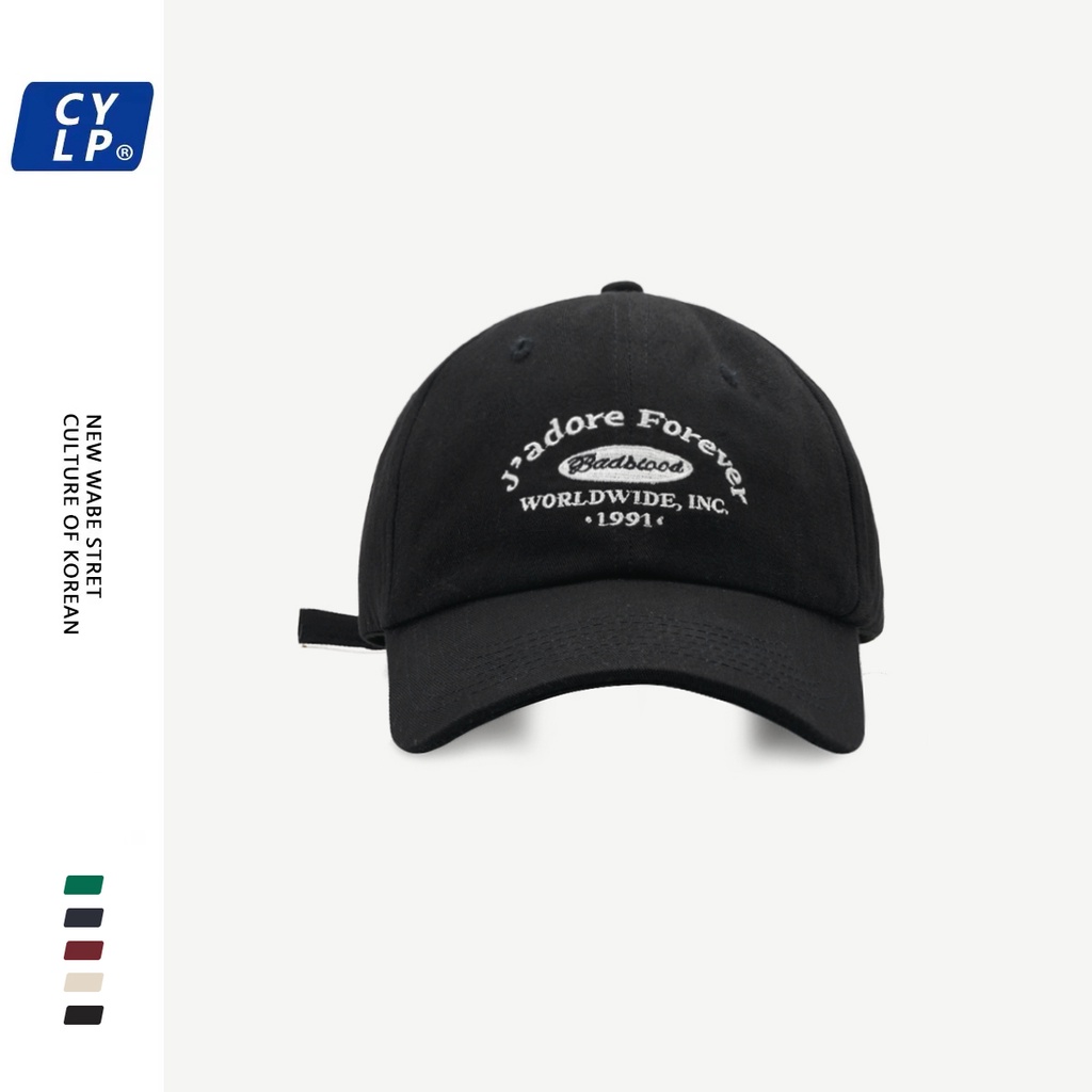 Nón Lưỡi Trai Mềm Thêu Chữ Phong Cách Đường Phố Hàn Quốc