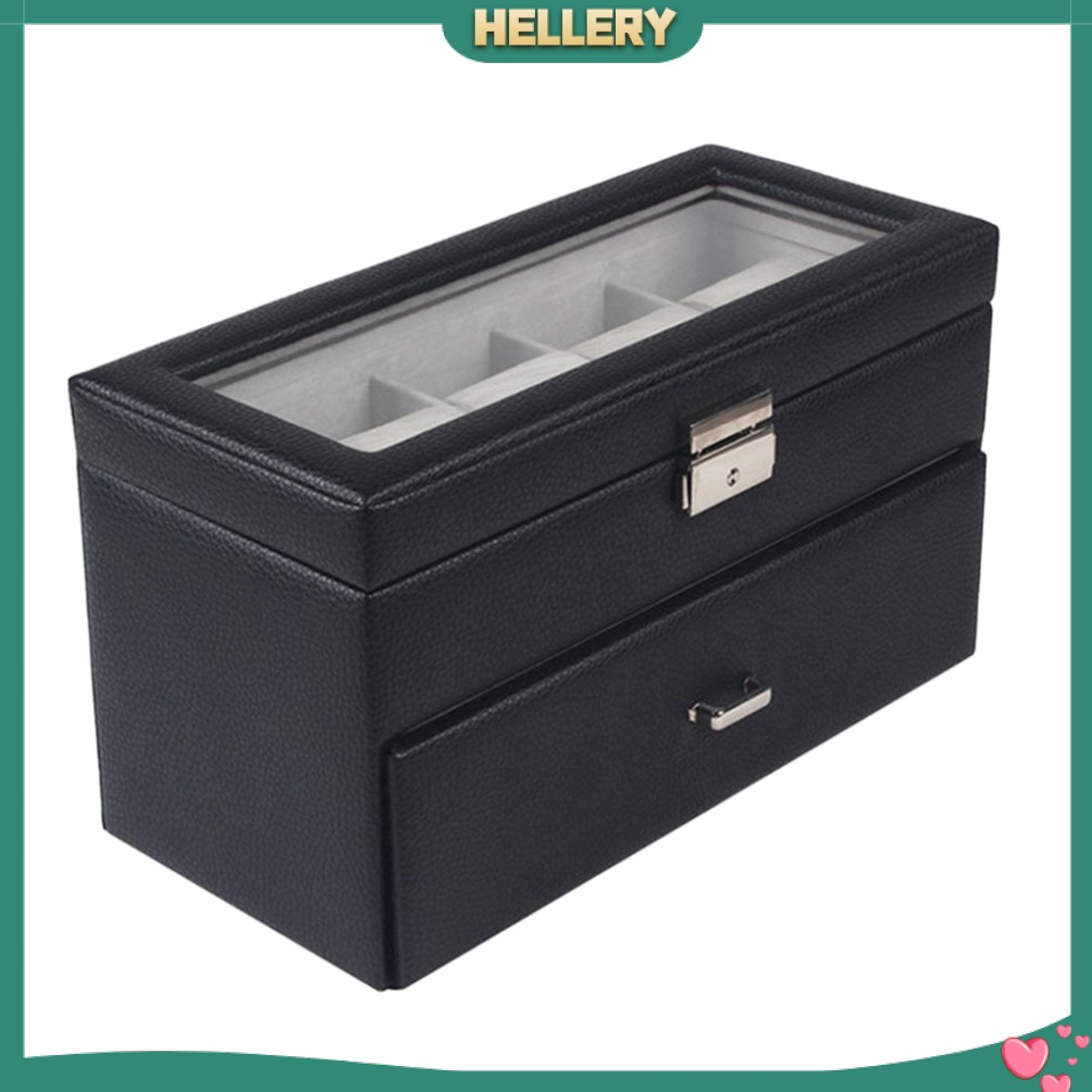 Hộp Đựng Đồng Hồ 2 Tầng 20 Ngăn Có Nắp Đậy Tiện Dụng