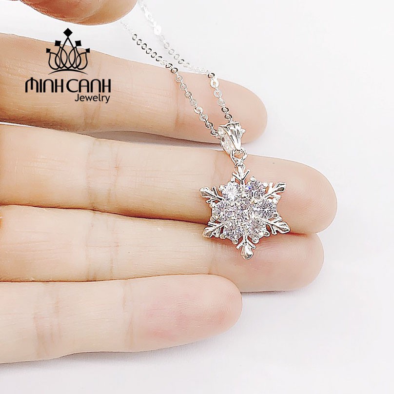 Vòng Cổ Bạc Nữ Hình Bông Tuyết Đính Đá - Minh Canh Jewelry