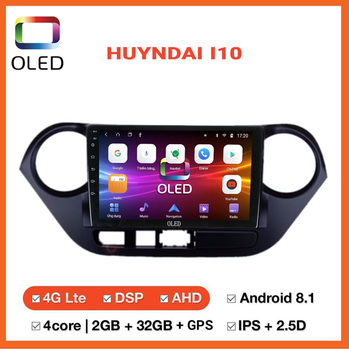 [Chính hãng OLED] MÀN HÌNH DVD Ô TÔ ANDROID OLED C2, X3, X5, S500 HYUNDAI GRAND I10 CẮM SIM 4G, MUA 1 TẶNG 1