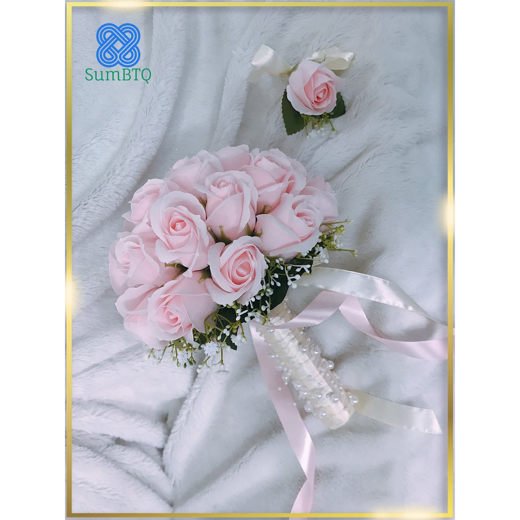 Hoa cầm tay cô dâu  🌹𝑭𝑹𝑬𝑬𝑺𝑯𝑰𝑷👩‍❤️‍💋‍👨 hoa cưới sáp hồng 2004