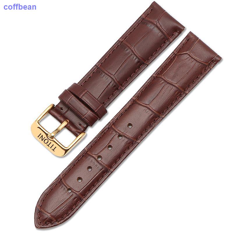 Dây Đeo Đồng Hồ Bằng Da Bò Thật Khóa Bướm Phù Hợp Cho Titoni/Plum 14|16|20|Mm Men Unisex