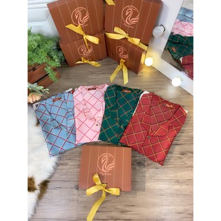 Bộ ngủ lụa lính chì tay cộc quần dài
