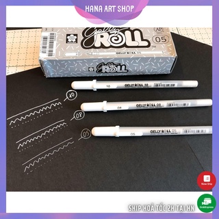 Bút gel Trắng Gelly Roll Sakura - Bút Trắng ngòi 0.5mm-0.8mm-1.0mm Nhật Bản
