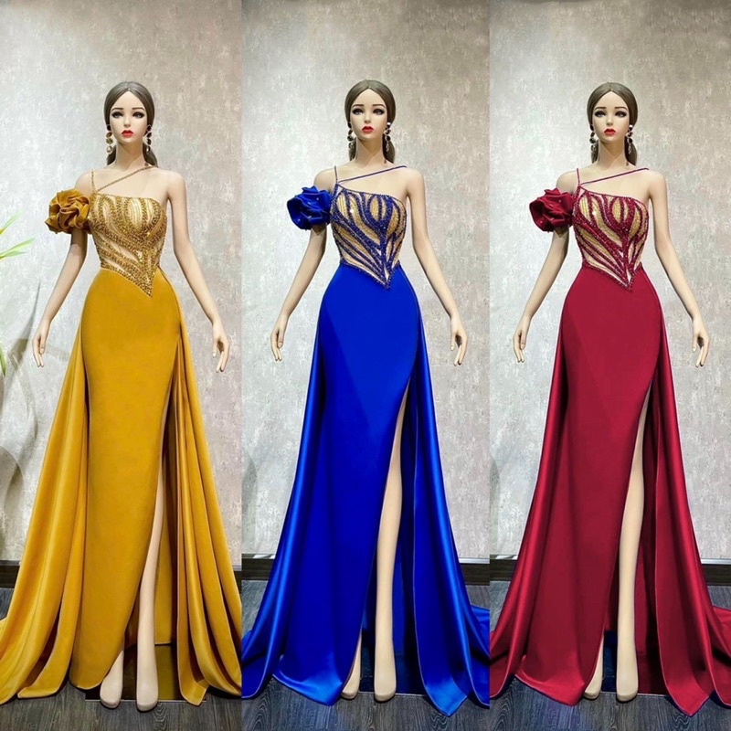 Đầm maxi dạ hội TRIPBLE T DRESS kết đá cườm sang trọng tay phồng - MS239Y