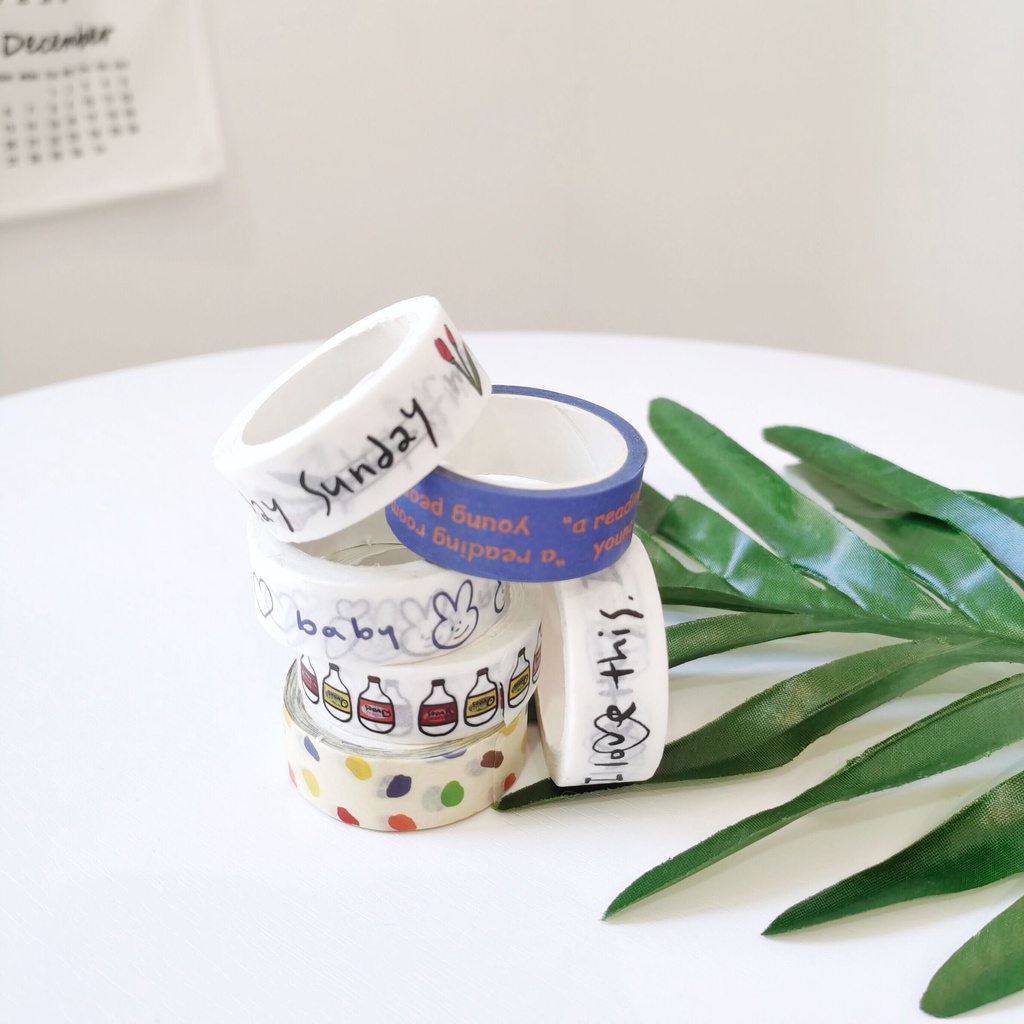 Sticker Cuộn Dán Sổ Tay, Trang Trí Hộp Bút, Mũ Bảo Hiểm, Nhiều Hình Ngộ Nghĩnh Dễ Thương