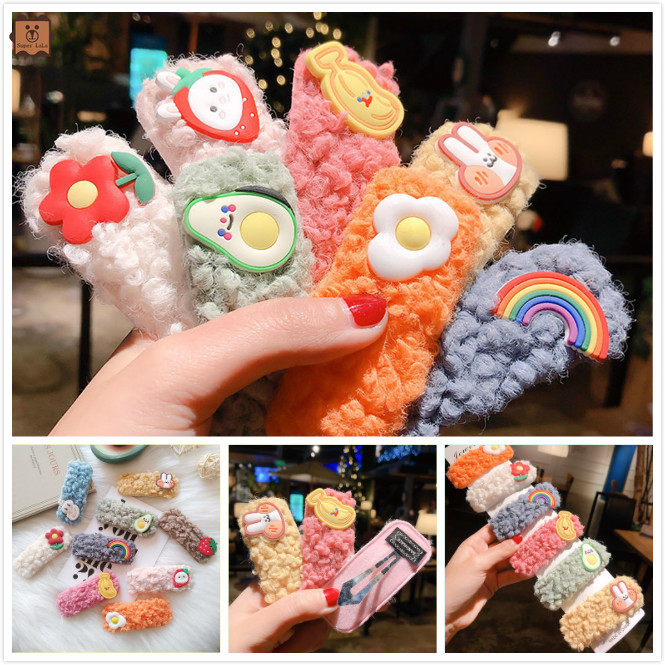 Kẹp Tóc Lông Cừu Phong Cách Hàn Quốc Dành Cho Nữ