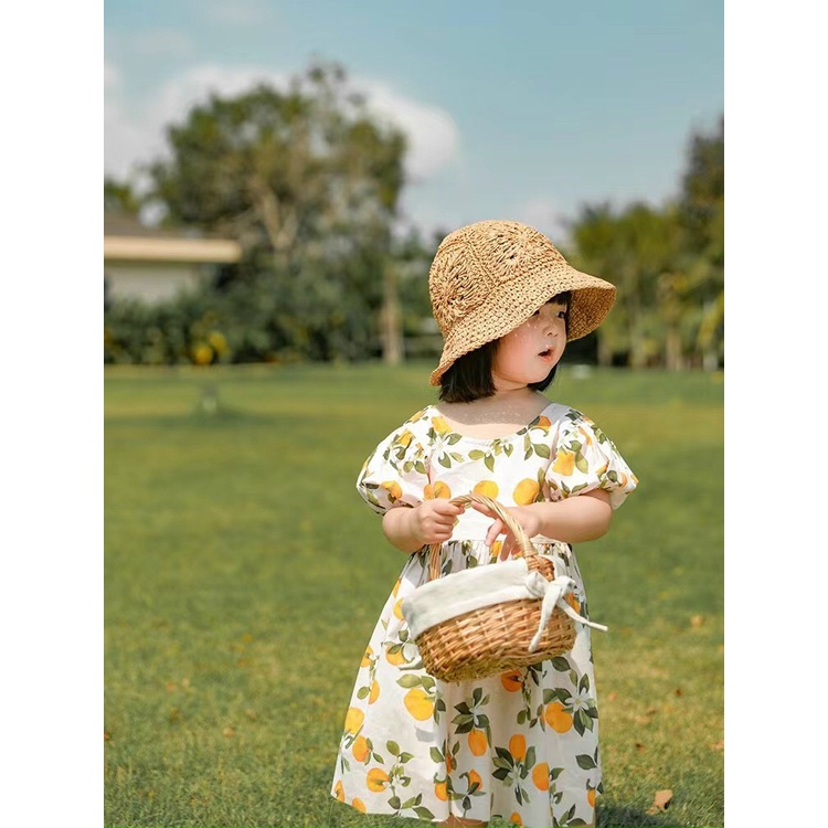 Đầm Cho Bé Gái Hml (10-40KG) Hình Quả, Váy Cho Bé Gái 1,2,3,4,5,6,7,8,9,10 Tuổi Size Đại Mã A31