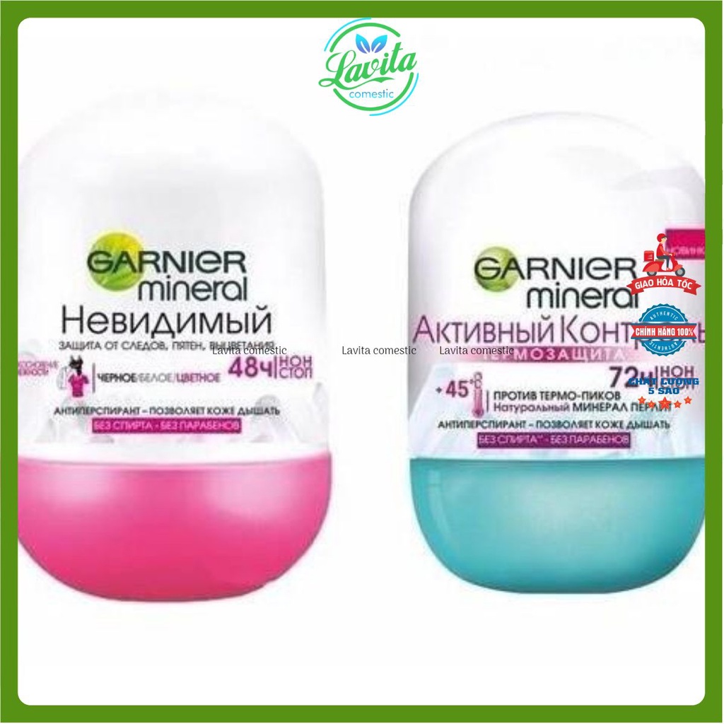 Lăn khử mùi Garnier Mineral Invisible 48h