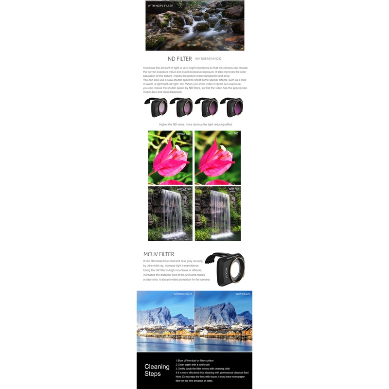 Bộ Kính Lọc UV ND CPL 4 / 8 / 16 / 32NDPL Chuyên Dụng Cho DJI Mini 2 / Mini SE / Mavic Mini & Mini 2