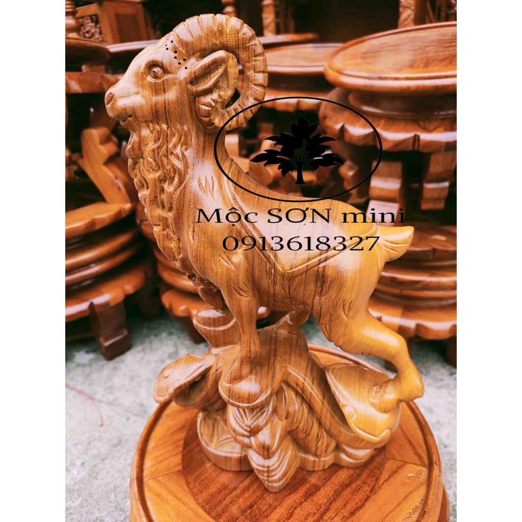 Tượng dê gỗ hương,tượng,tượng 12 con giáp phong thủy,linh vật tượng trưng,tượng gỗ nguyên khối cao 30cm rộng 17cm sâu 9c