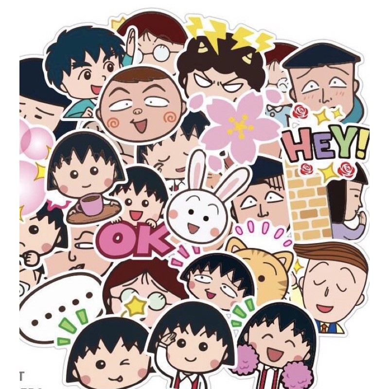 sticker maruko set 60 cái decal ép lụa / hình dán maruko