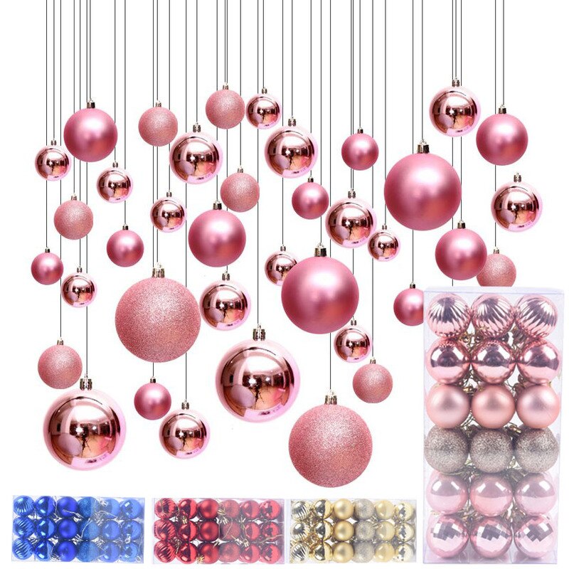 Set 36 quả cầu treo trang trí giáng sinh xinh xắn
