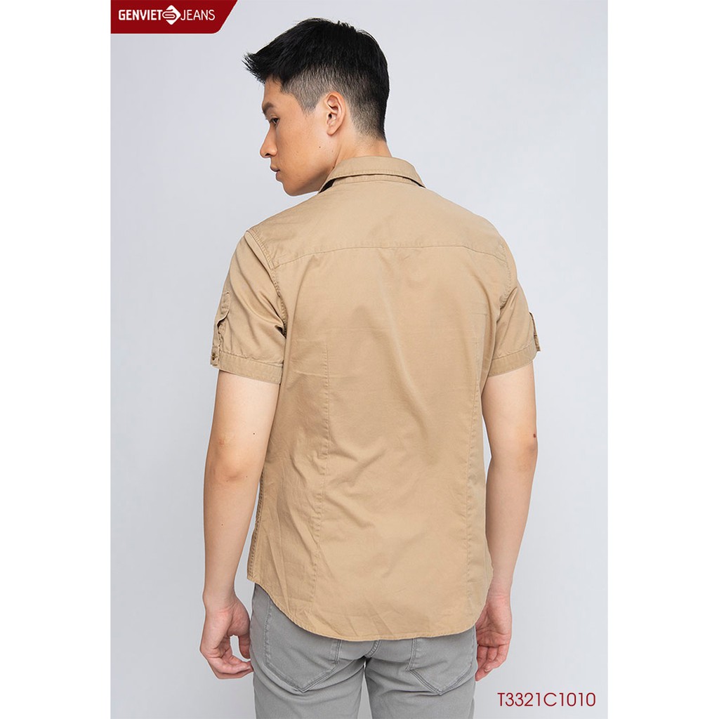 Áo Sơmi Kaki Cộc Tay Nam T3321C1010 GENVIET | BigBuy360 - bigbuy360.vn