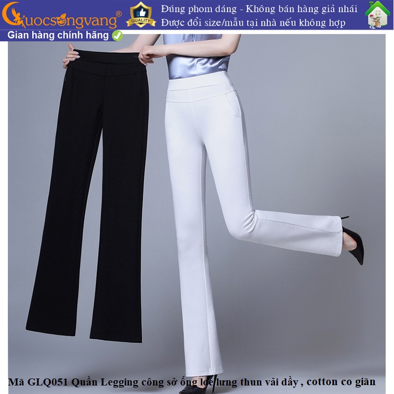 Quần nữ công sở ống loe quần treggings lưng cao lưng thun GLQ051 Cuocsongvang