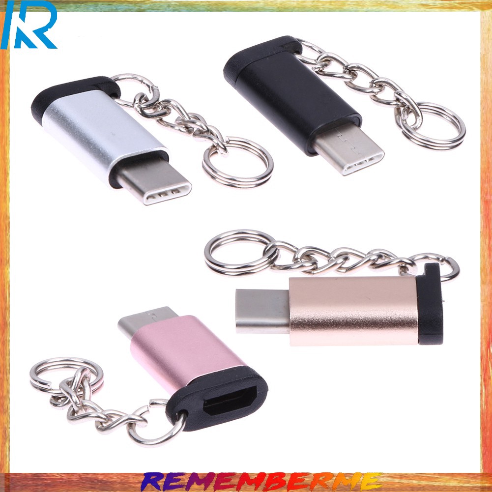 【Rememberme】USB C Type C 3.1 Male to Micro USB 5 Pin Female Data Adapter Converter Keychain