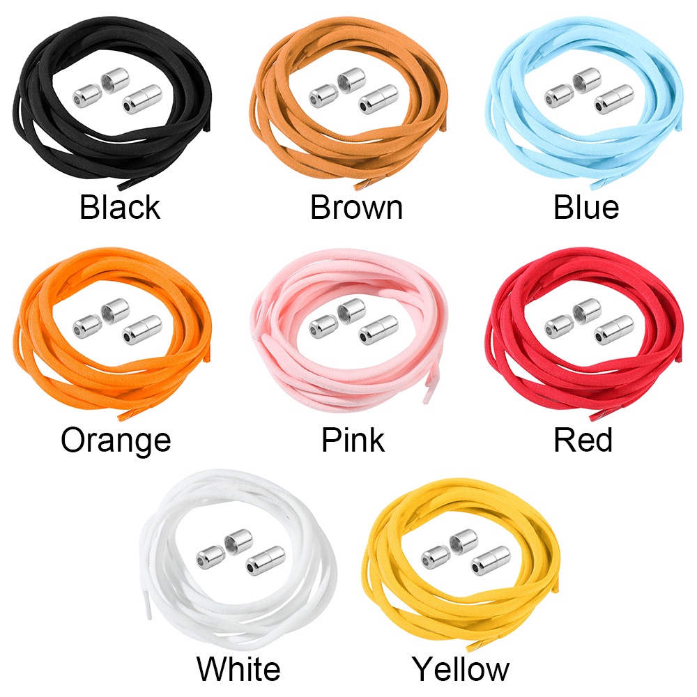 Cặp dây giày thể thao không cần buộc có khóa kim loại nhanh chóng co giãn tiện lợi